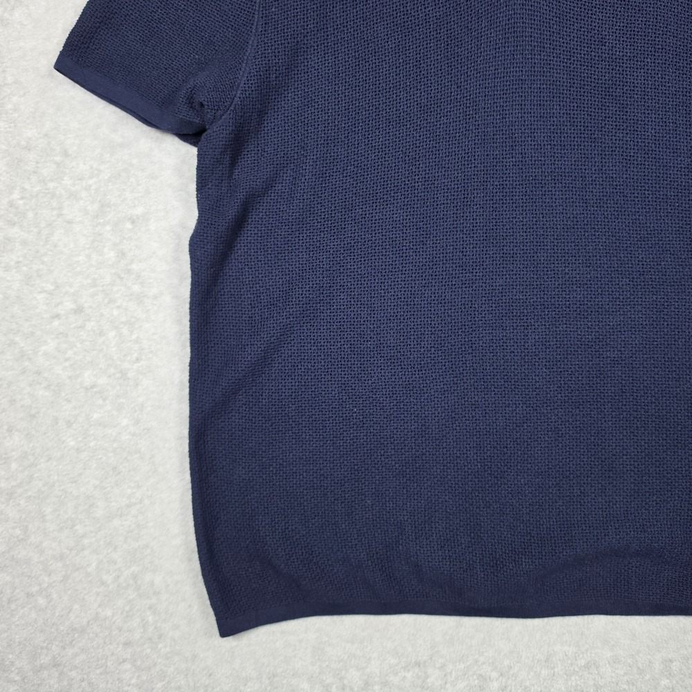 GAP Polo Shirt Mens Size Large Navy Blue Short Sleeve Polo Sweater Open Knit NEW - Picture 4 of 11